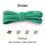 1 Pair Easy-Slide No-Tie Elastic Shoe Laces For Adult Sneakers - Durable Polyester & Spandex Blend, 100.0Cm Length, 0.79Cm Width, With 4 Metal Buckles - Quick Slip-On Convenience In 12 Colors, Shoe Accessories - Image 15
