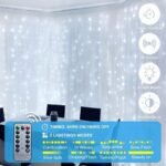 Led Fairy Curtain Lights, Fairy Curtain Lights For Bedroom, Cold White Usb Plug-In 8 Modes Chandelier String Lights With Remote Control, Suitable For Christmas, Bedroom, Indoor, Wedding, Party, Etc. Decoration, Suitable For All Seasons - Image 12