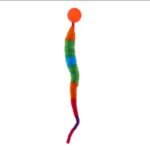 1Pc Interactive Cat Play Toy--Geometric Polyester Twisted Worm With Connecting Ball, Uncharged Pet Play Stick--Colorful Simulated Battery-Free For Caterpillar Set - Image 8