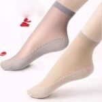 10 Pairs Of 5 Pairs Of Ice-Feeling Breathable Socks- Stockings, Women'S Socks, Spring, Summer, Autumn Bottom, Sweat-Absorbent Non-Slip Socks, Flesh-Colored Anti-Snagging Silky Medium Thin Model - Image 6