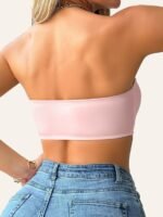 1Pc Women'S Sexy Strapless Corsetry Bra With Front Closure, 6 Rows Buckle, Full Coverage Seamless Invisible Comfort, Removable Pads, Breathable High Elasticity, Nylon 90% Elastane 10%, For Tank Tops, Dresses, Casual Wear, Fitness, Yoga - Solid Color - Image 6
