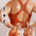 Women'S Plus Size X-Back Short Sleeve Wireless Bra With Removable Pads - Wide Straps, Medium Stretch, Solid Color For Yoga, Running & Casual Wear (0Xl-3Xl), Sports Bra, Yoga Apparel, Elegant Design, Comfortable Fit