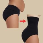 Women'S High Waisted Tummy Firm Control Briefs - Black, Solid Color, Slimming Waist Panties For Body Shaping, Comfort Fit, Body Shaping Underwear | High Waisted Briefs | Comfortable Fit