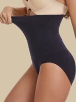 Women'S High Waisted Tummy Firm Control Briefs - Black, Solid Color, Slimming Waist Panties For Body Shaping, Comfort Fit, Body Shaping Underwear | High Waisted Briefs | Comfortable Fit - Image 9