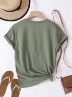 Women'S Casual Leopard Print T-Shirt With Heart & Stars Design, Short Sleeve Crew Neck, Brown & Black Animal Print, Perfect For Summer Outfits, Casual Summer Wear | Playful Print Tee | Smooth Texture Shirt - Image 3