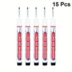 15Pcs Long Nib Markers - Oil-Based Carpenter'S Pens For Deep Holes, Ideal For Ceramic, Wood, Plastic, Metal - Perfect For Bathroom Installation & Decor Fixing, Construction Tools | Long Nib Markers | Oil Based Ink - Image 5
