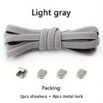 1 Pair Easy-Slide No-Tie Elastic Shoe Laces For Adult Sneakers - Durable Polyester & Spandex Blend, 100.0Cm Length, 0.79Cm Width, With 4 Metal Buckles - Quick Slip-On Convenience In 12 Colors, Shoe Accessories - Image 16