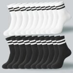 10 Pairs Of Striped Stockings, Suitable For Men And Women - Versatile Socks For Casual Sports