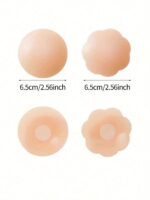 2/6/10Pcs Reusable Silicone Nipple Covers - Women'S Bra Stickers, Breast Petals - Strapless Lift Up Bra Tape Pads, Chest Pasties - Image 5