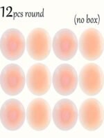 12Pcs Reusable Strapless Seamless Self-Adhesive Breast Patches - Silicone Floral Embellished Pasties For Women, High Elasticity Sporty Style, Hand Wash Only, Elegant Collection, Breast Pads, Wardrobe Essential, Stylish Undergarment, Comfortable Fit, Adhesive Covers, Special Occasions - Image 3
