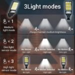 1/2/3/4Pcs Outdoor Solar Street Lamp, Solar Rechargeable Cob Wall Lamps With Motion Sensor, Smart Led Solar Wall Lights For Deck, Yard, Patio, Villas, Balconies, Walls, Portable Courtyard Garden Decorative Light - Image 2