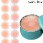 12Pcs Reusable Strapless Seamless Self-Adhesive Breast Patches - Silicone Floral Embellished Pasties For Women, High Elasticity Sporty Style, Hand Wash Only, Elegant Collection, Breast Pads, Wardrobe Essential, Stylish Undergarment, Comfortable Fit, Adhesive Covers, Special Occasions