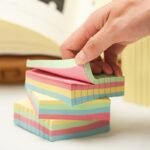 1Pc/100 Sheets Colorful Self-Adhesive Note Paper, Square 4 Colors, Horizontal Note Set, Used To Record Life And Work, Suitable For Home, School And Office Use.