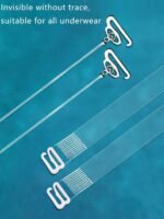 2 Pairs Women'S Invisible Anti-Slip Bra Straps - Transparent Spaghetti Straps With Built-In Pads, Non-Stretch Underwire For Comfort & Support, Casual Wear Accessories, Strapless Bra Support, Discreet Design, Asymmetrical Design - Image 6