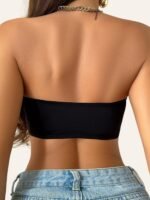 1Pc Women'S Sexy Strapless Corsetry Bra With Front Closure, 6 Rows Buckle, Full Coverage Seamless Invisible Comfort, Removable Pads, Breathable High Elasticity, Nylon 90% Elastane 10%, For Tank Tops, Dresses, Casual Wear, Fitness, Yoga - Solid Color - Image 5
