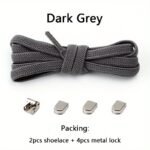 1 Pair Easy-Slide No-Tie Elastic Shoe Laces For Adult Sneakers - Durable Polyester & Spandex Blend, 100.0Cm Length, 0.79Cm Width, With 4 Metal Buckles - Quick Slip-On Convenience In 12 Colors, Shoe Accessories - Image 17