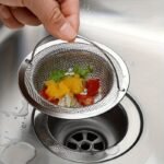 1Pc Stainless Steel Sink Strainer With Handle - Rustproof, Anti-Clog Mesh Filter For Kitchen & Bathroom Sinks, 201 Stainless Steel, Effortlessly Prevents Blockages, Ideal For Draining Vegetables And Fruits, Kitchen Sink Strainer - Image 3