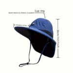 1Pc Fashionable Men'S Sun Hat - Perfect For Fishing, Hiking, And Camping | Breathable Polyester, Hand Washable, Available In,, Navy, 3 Different Colors - Image 7