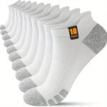 10 Pairs Men'S Low-Cut Casual Socks - Breathable Cushioned Comfort, Elastic Ribbed Cuff, Solid Color (Black/Gray) For Casual Attire - Image 2