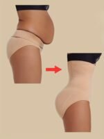 Women'S High Waisted Tummy Firm Control Briefs - Black, Solid Color, Slimming Waist Panties For Body Shaping, Comfort Fit, Body Shaping Underwear | High Waisted Briefs | Comfortable Fit - Image 2