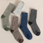 5 Pairs Men'S Thermal Winter Socks - Cozy & Warm For Hiking, Fishing | Breathable Polyester Blend With Wool, Acrylic & Rayon | Ribbed Cuffs | Machine Washable, Warm Socks - Image 4