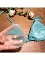 1 Pair Of Invisible Silicone Bra Pads - Reusable, Seamless Lining For Bikinis, Swimsuits & Wedding Wear | Strong Bonding, Breathable & Hypoallergenic Material | Microporous Design For Comfort Enhancement & Shape | Natural Butt Enhancement | Fashionable Swimwear Accessories, Swimsuit Enhancer - Image 7