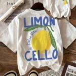Women'S Lemon Print T-Shirt - Casual Crew Neck Short Sleeve Top With "Limon" Design, Lightweight Breathable Fabric For Spring Summer Fall, Casual Attire & Daily Wear, Summer Fashion, Vibrant Graphic Tee, Comfortable