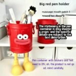 3Pcs Cartoon Personality Pen Holder Set, Simple Vintage Office Storage Pencil Case, Desktop Organizer Bucket, Ideal Gift For Home And Study Stationery Storage - Image 7