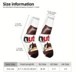 1 Pair Men'S Funny Novelty Crew Socks - Chocolate Hazelnut Spread Design, Hip Hop Harajuku Style, Polyester Knit Fabric (95% Polyester, 5% Elastane), Hand Washable - Ideal For Christmas Gifts And Casual Wear - Image 5