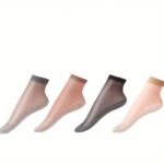 10 Pairs Of 5 Pairs Of Ice-Feeling Breathable Socks- Stockings, Women'S Socks, Spring, Summer, Autumn Bottom, Sweat-Absorbent Non-Slip Socks, Flesh-Colored Anti-Snagging Silky Medium Thin Model - Image 8