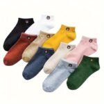 5/10 Pairs Men'S Bear Cartoon Socks - Soft, Light Beige-Friendly, Breathable, Quick-Dry, Anti-Slip & Elastic, Assorted Colors (Pink, Black, White, Green, Yellow, Blue) - Perfect For Daily Wear & Casual Sports, Cute Socks, Everyday Comfort, Playful Design, Quickdry Fabric, Sock Women Winter, Socks Polo For Men Bear, Ankle Socks For Men, Men'S Bear Socks - Image 6