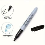 12Pcs Fine Tip Black Permanent Markers, Quick-Dry & Smudge-Proof, Medium Nib, Waterproof Ink - Ideal For Daily Office Use - Image 5