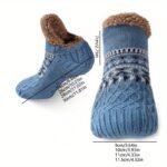 Ns-Sherpa Fluffy Bed Slippers For Men & Women - Warm, Non-Slip, Comfortable Knitted Socks With Plush Fleece Lining, Striped Design, Perfect For Indoor Use, Indoor Slippers | Plush Lined Socks | Knitted Socks, Slippers For Indoor Use, Bed Sock Men, Fuzzy Sock Extra Large, Sleep Sock Big Size, Thermal Sock For Sleeping, Sock Men Extra Shirt, Men Sock Good Quality - Image 2