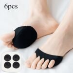 6-Pack Women'S Forefoot Five Toe Pad Suitable For High Heels-Half Insole Foot Care Non-Slip Toe Socks Toe Pad Plug-In, High Heels Toe Support - Image 3