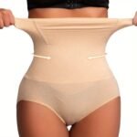 1Pc High-Waist Tummy Control Shapewear Panties For Women - Slimming Waist Trainer & Butt Lifter, Postpartum Recovery Underwear With Adjustable Hook Closure, Geometric Pattern, Breathable Fabric, Waist Slimming Panties | Snug Fit Design | Adjustable Closure, Waist Trainer Tummy Control - Image 2