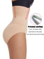 Women'S High Waisted Tummy Firm Control Briefs - Black, Solid Color, Slimming Waist Panties For Body Shaping, Comfort Fit, Body Shaping Underwear | High Waisted Briefs | Comfortable Fit - Image 4