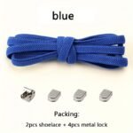 1 Pair Easy-Slide No-Tie Elastic Shoe Laces For Adult Sneakers - Durable Polyester & Spandex Blend, 100.0Cm Length, 0.79Cm Width, With 4 Metal Buckles - Quick Slip-On Convenience In 12 Colors, Shoe Accessories - Image 5