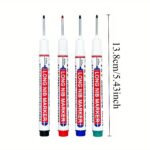 15Pcs Long Nib Markers - Oil-Based Carpenter'S Pens For Deep Holes, Ideal For Ceramic, Wood, Plastic, Metal - Perfect For Bathroom Installation & Decor Fixing, Construction Tools | Long Nib Markers | Oil Based Ink - Image 2